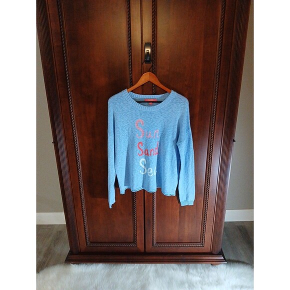 Lilly Pulitzer Women's Size L Pippy Blue Peri Sun Sand Sea Sweater - Picture 3 of 10